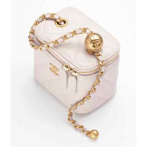 Chanel 21B Mini Purple Vanity Chain Gold Coco Pearl Crush Shoulder Crossbody Bag - Picture 5 of 12